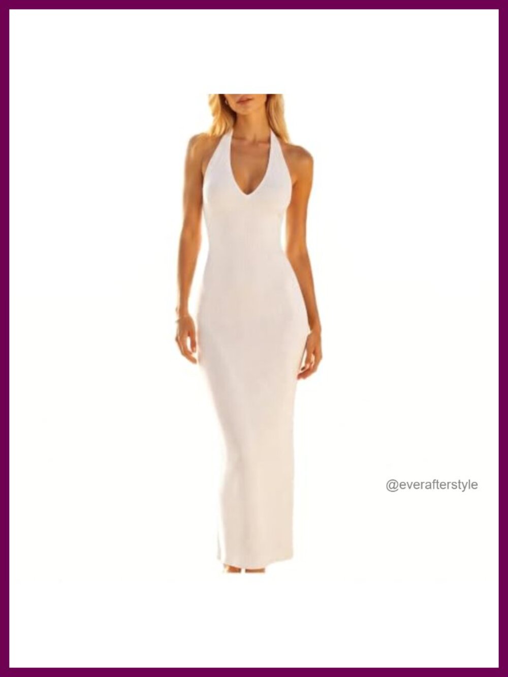 Sleeveless Halter Bodycon Midi Dress Deep V-Neck Club Night Out - Picture 1 of 6